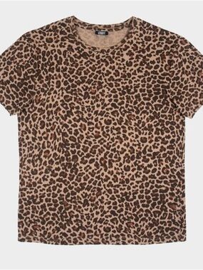 Men's Leopard Print Short Sleeve Tee - Brown M NWT